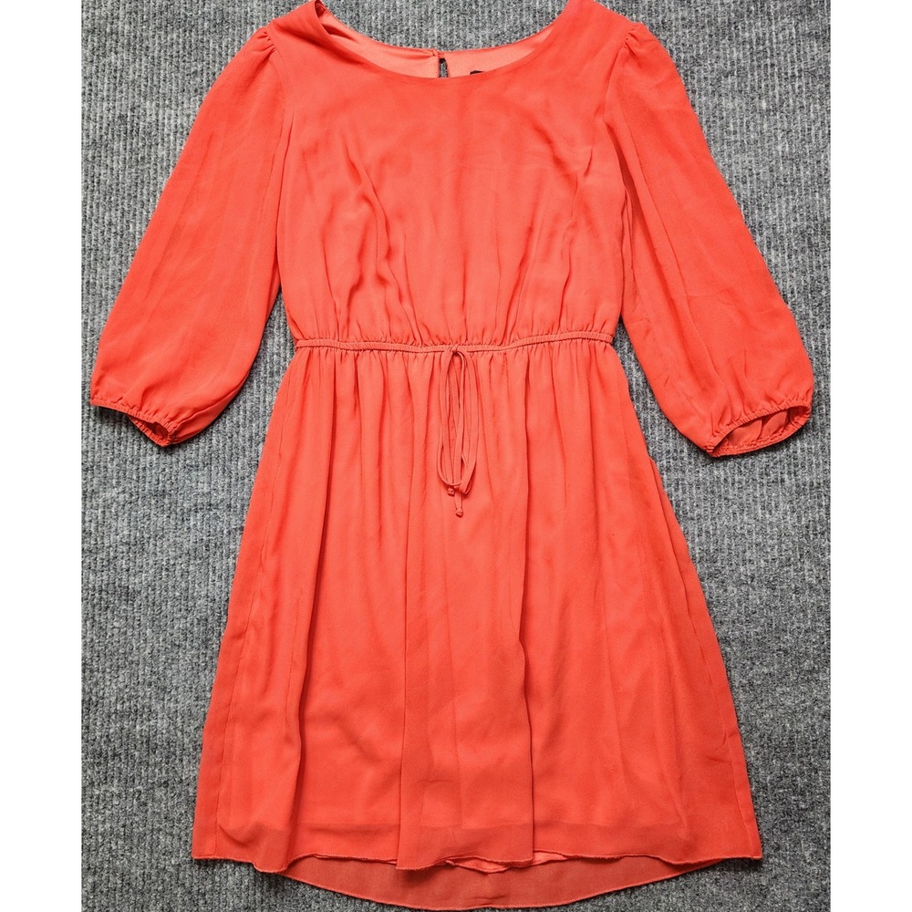Enfocus Studio Chiffon Dress 6 3/4 Sleeve Elastic Waist